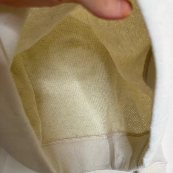 Smartwool Recycled Terry Cropped Crew Sweatshirt in Almond size large - Picture 8 of 9